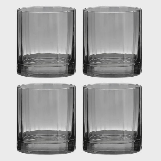 Ava Charcoal Whiskey Glasses - Set of 4