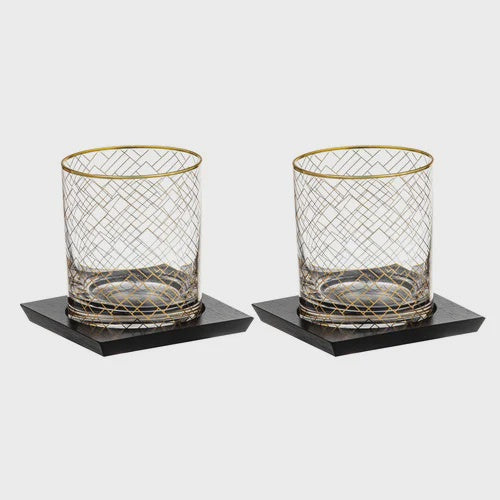 Winston Whisky Glass & Coaster - Set of 2