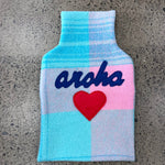 Blanket hot water bottle cover- Aroha Soft Furnishings Not specified Turquoise/Pink Check 