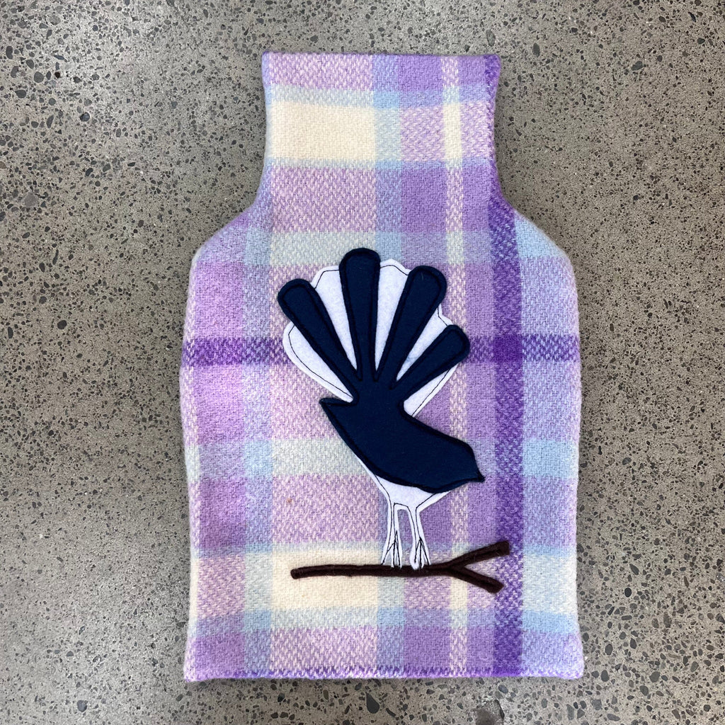 Blanket hot water bottle cover - Fantail Soft Furnishings Not specified Purple check 