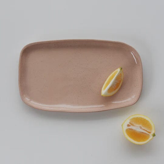 Ceramic Rectangle Platter - Pink