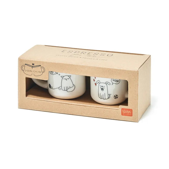 Espresso Mini Mug Set - Cat & Dog