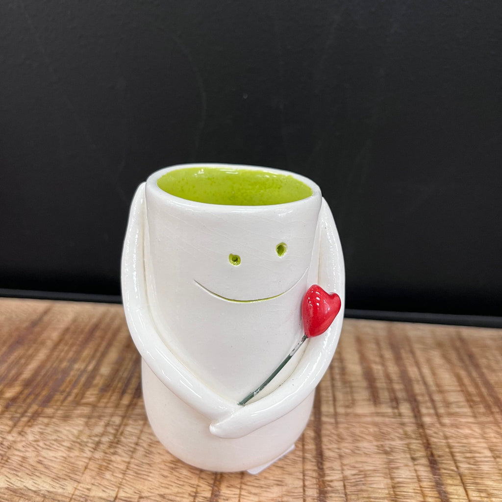 Funny Face Vases pottery Creative Clay Studios Green 