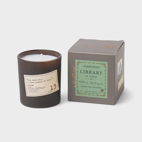 Library Glass Candles - William Shakespeare Candle Paddywax 