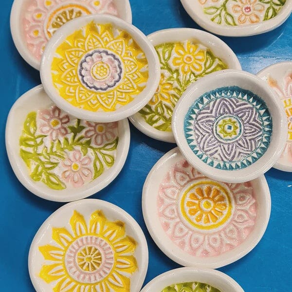 Mandala Trinket Plates pottery Creative Clay Studios 