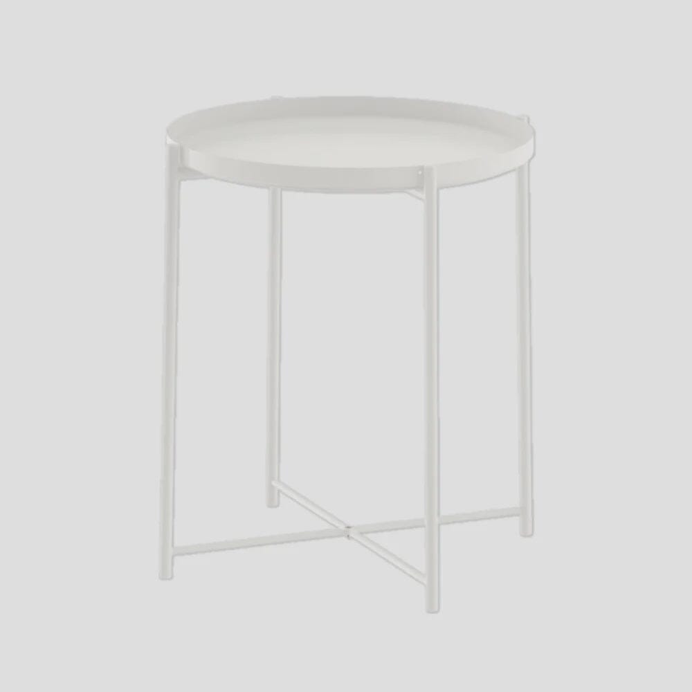 Metal Tray Table - White Furniture Garcia Home 