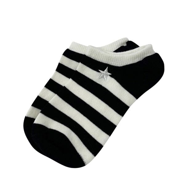 S + G Silver Star and Black Stripe Socks