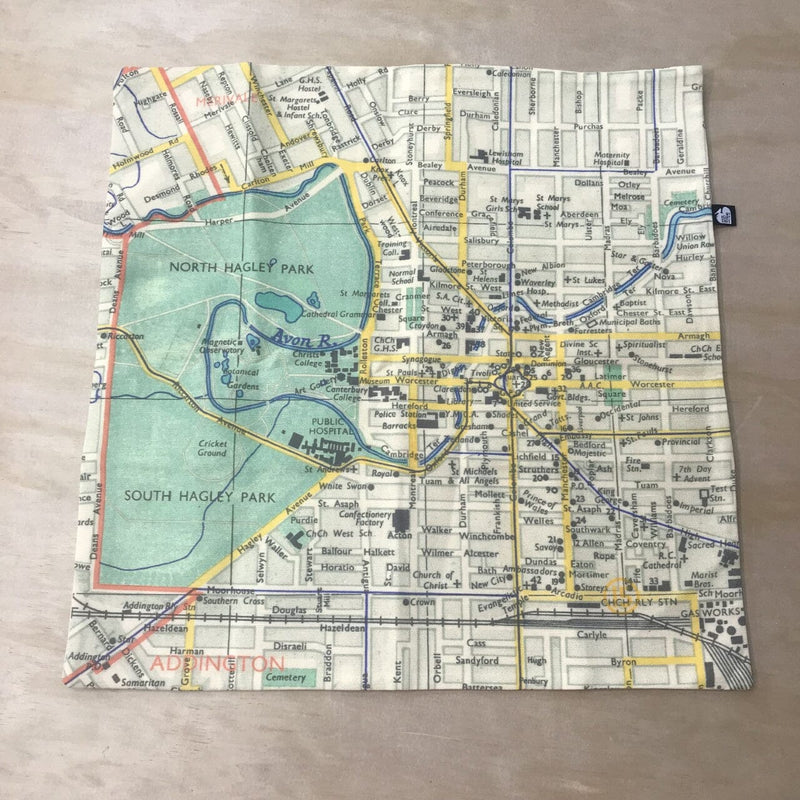 1950's Christchurch Map Cushion Cover