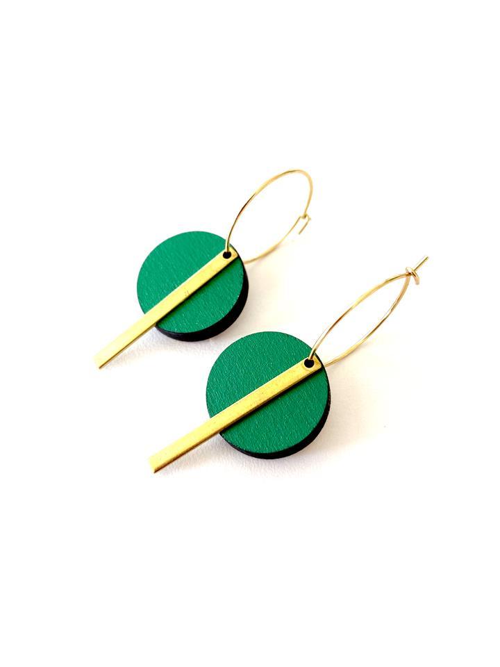 Circle Bar Earrings - gold