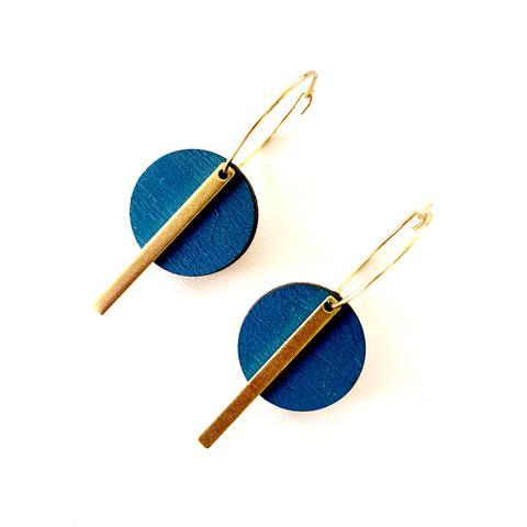 Circle Bar Earrings - gold