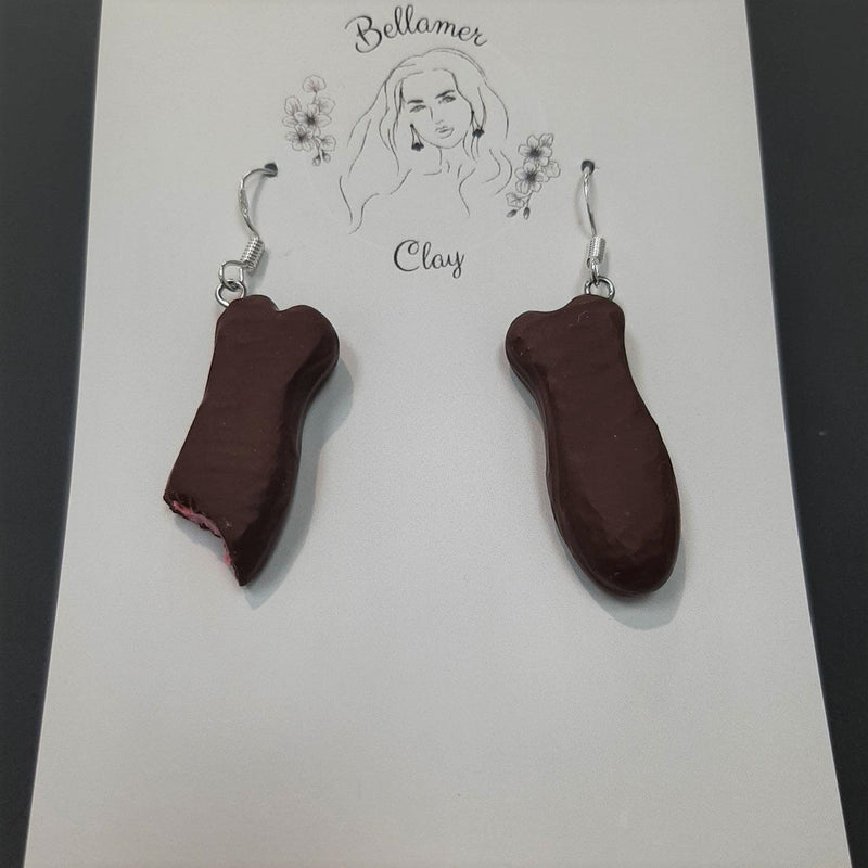 Foodie Clay Earrings - Chocolate fish