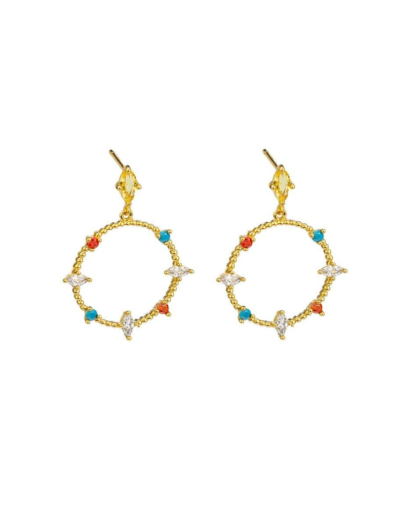 Gold Crystal Cosmo Earrings