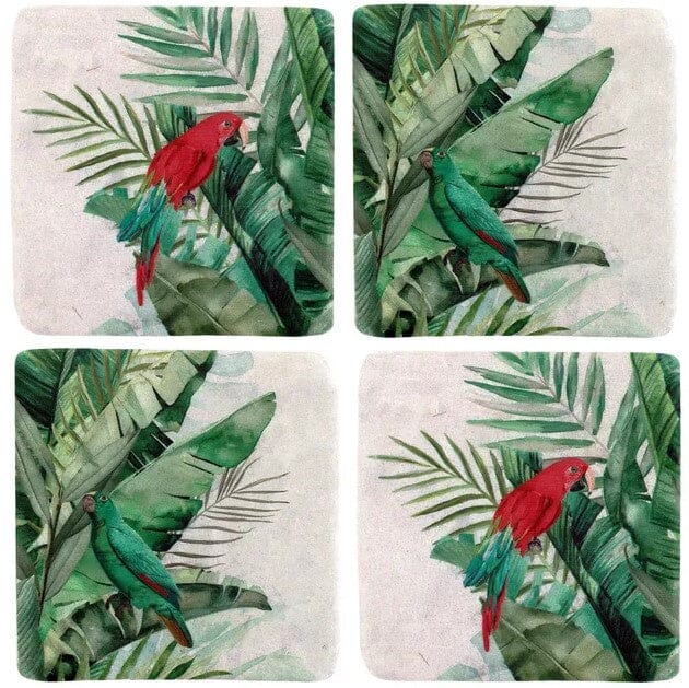 Jungle Parrot  Resin Coasters - set of 4