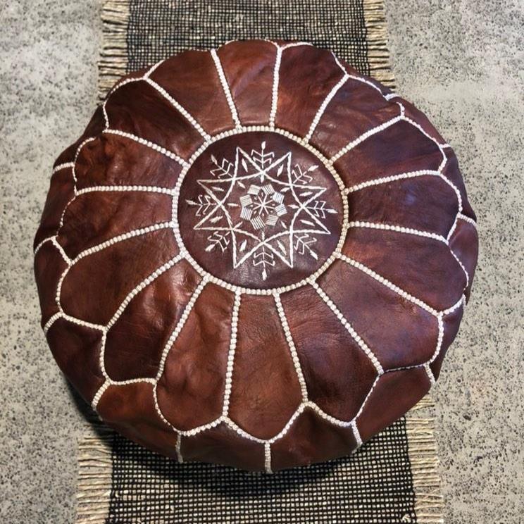 Moroccan Leather Poufs