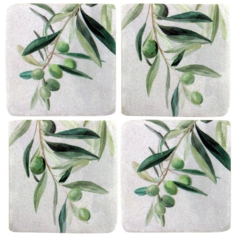 Olive Branch Resin Coasters - set of 4