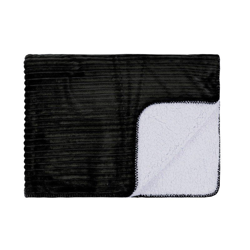 Sherpa Throw - Cord pattern Charcoal