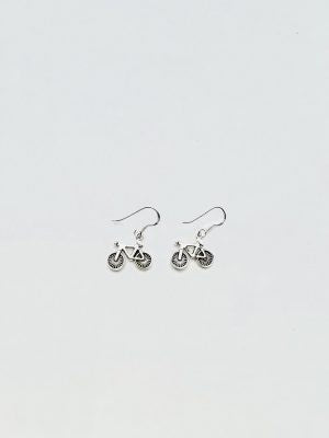 Sterling Silver Bicycle Earrings