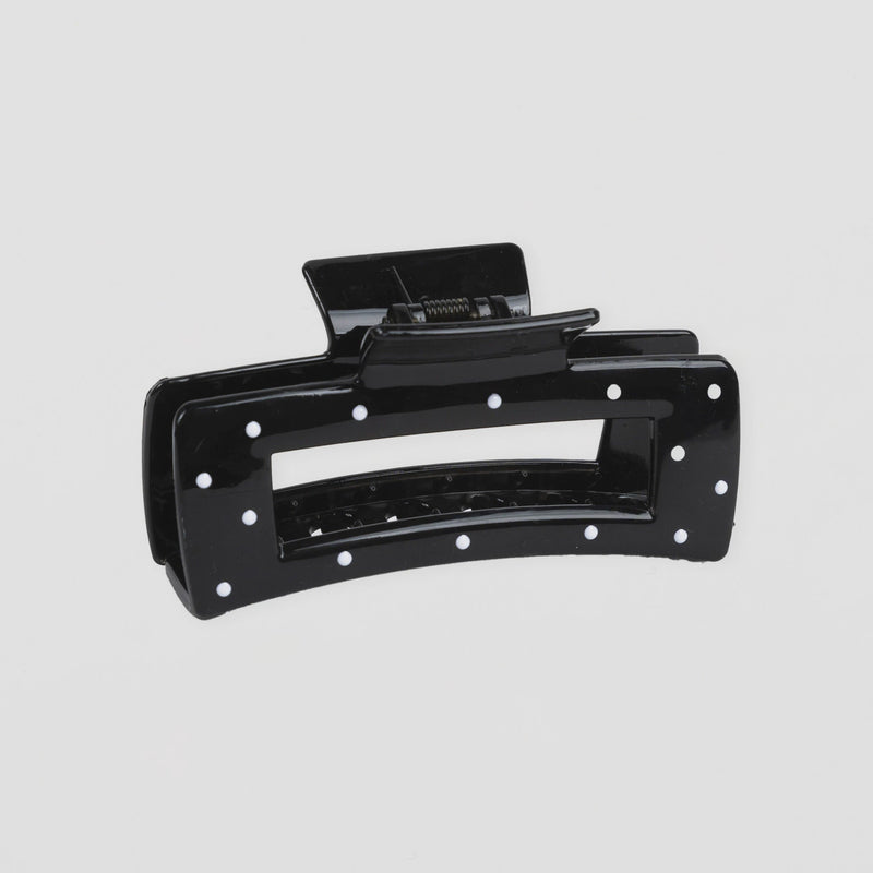 S + G Claw Clip - Rectangle Black Dotty