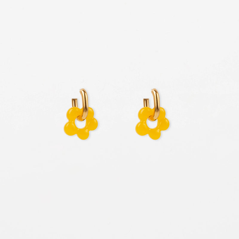 Resin Flower With Gold Hoops  Large