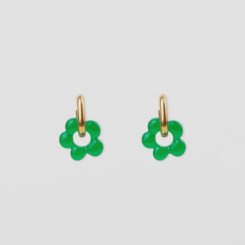Resin Flower With Gold Hoops  Large