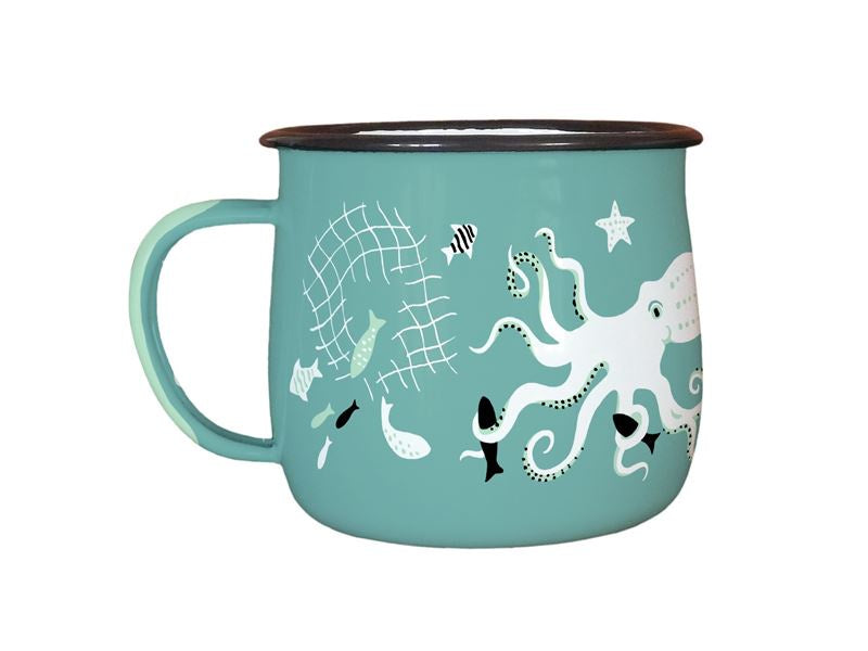 Tanya Wolfkamp enamel mug - Kupe & Te Wheke
