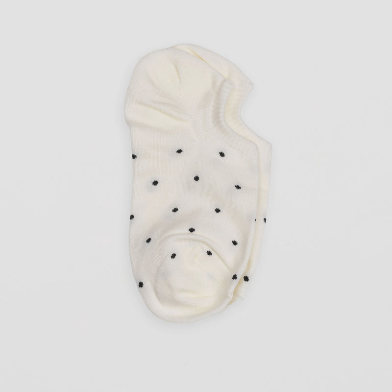 S + G No Show Socks - White w Tiny Dots