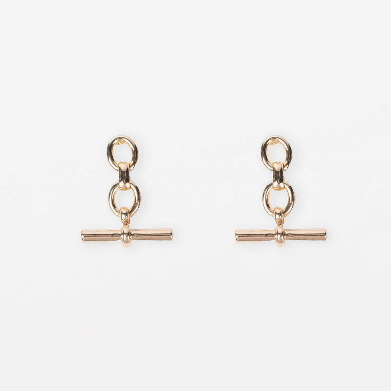 Chunky Gold Fob Earrings