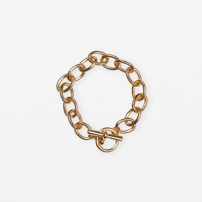 Chunky Gold Fob Bracelet