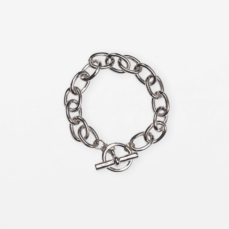 Chunky Silver Fob Bracelet