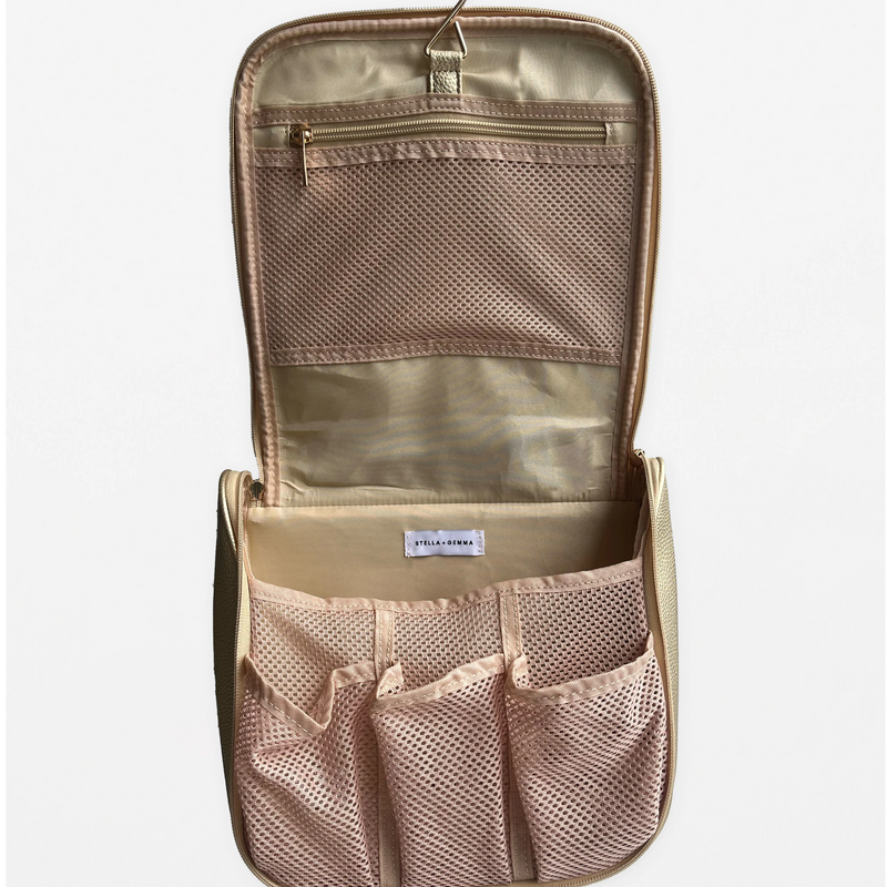S + G Hanging Makeup Bag - Gold