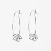 Mini Flower Pendant Hoop Earrings