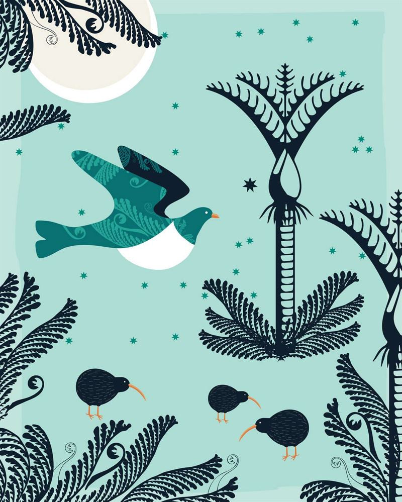 Kereru and Nikau Lens Cloth