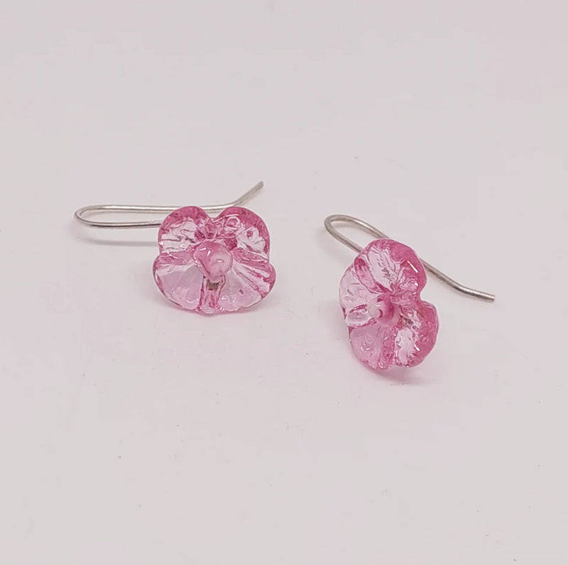 Glass Hydrangea Drop Earrings
