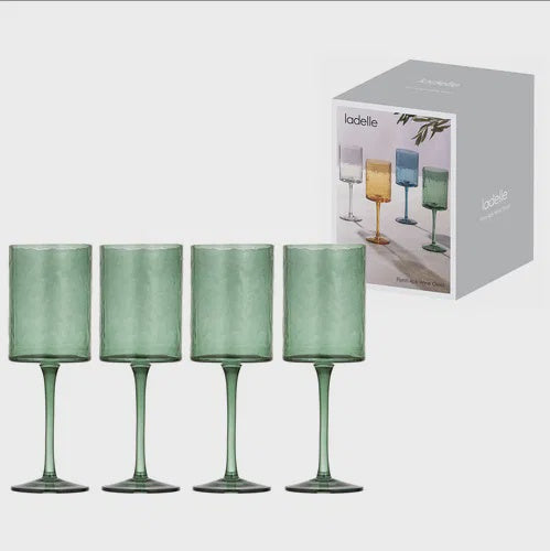 Flynn Wine Glasses Green - Set of 4