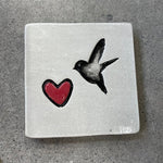 Bird And Heart Square Tile