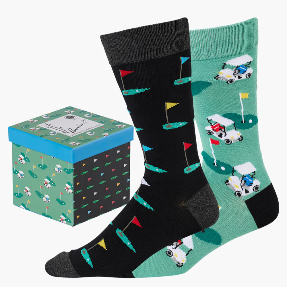 Mens Golf Socks - 2pk Gift Box