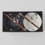 Black & White Cat Bowl Set