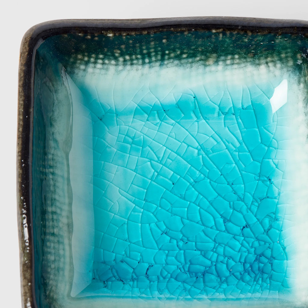 Sky Blue Square Sauce Dish