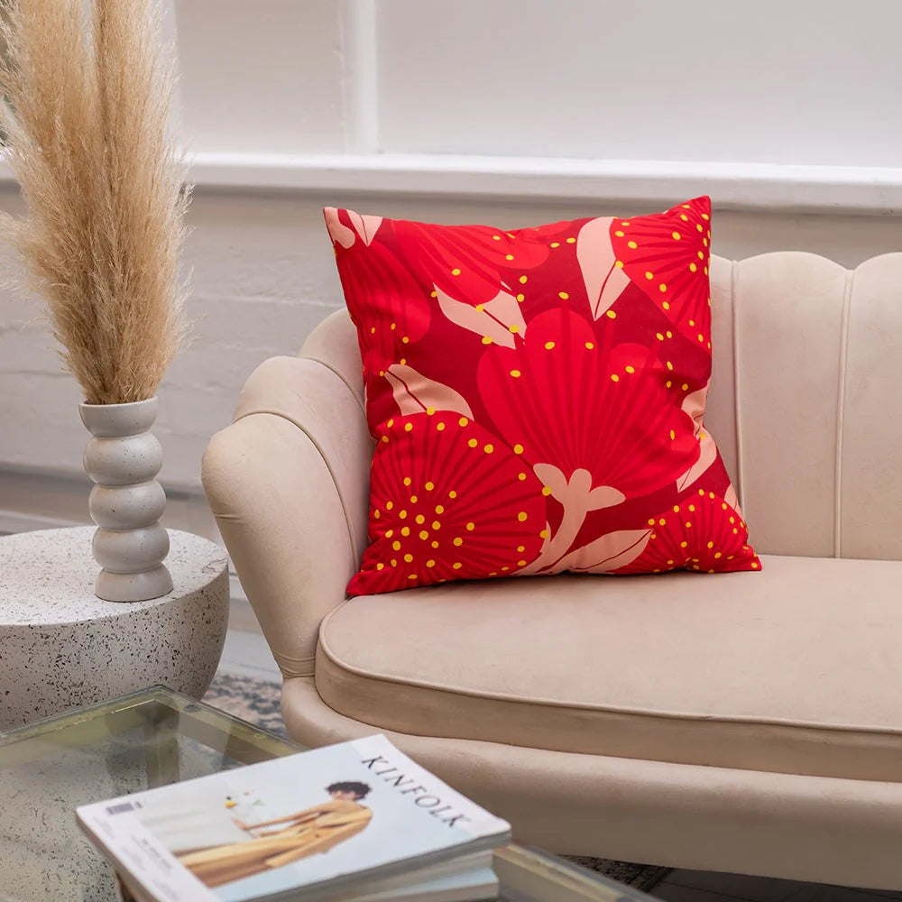 Bright Botanical Pohutukawa Cushion Cover