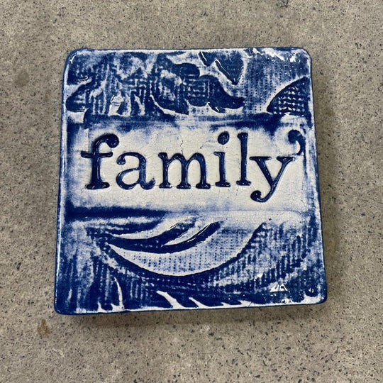 Family Blue Square Tile