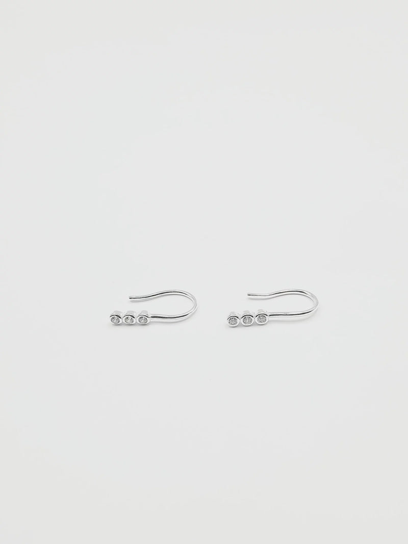 Sterling Silver Triple Crystal Earrings