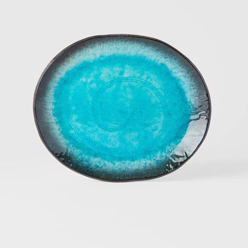 Sky Blue Oval Plate