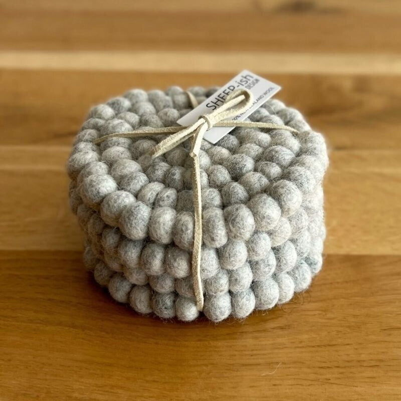 Felt ball Coasters - set of 4