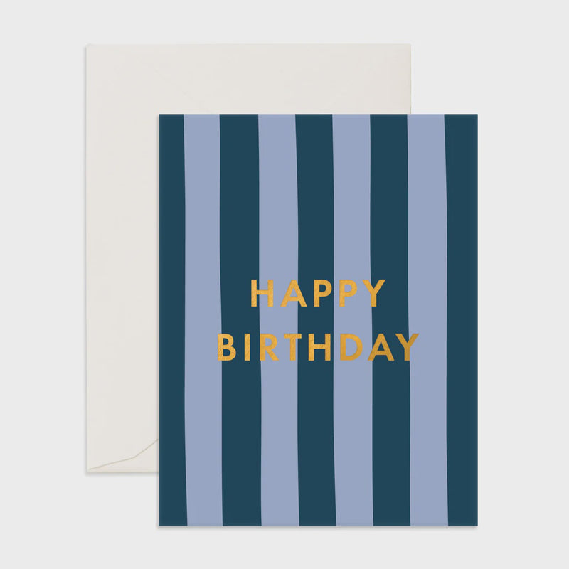 Birthday Navy Stripe Greeting Card
