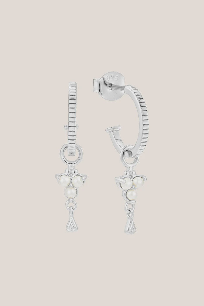Silver Birthstone Hoops