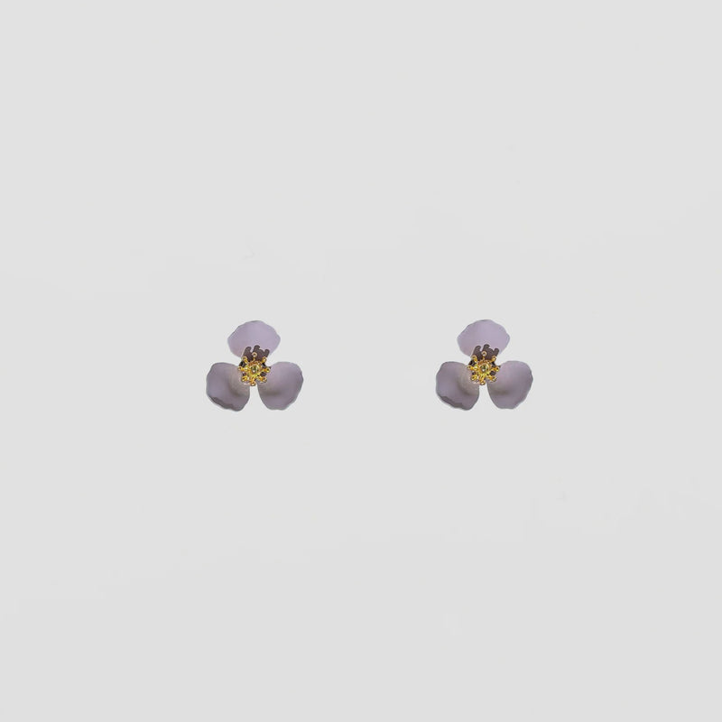 Petal Flower Earrings - Matt Pink