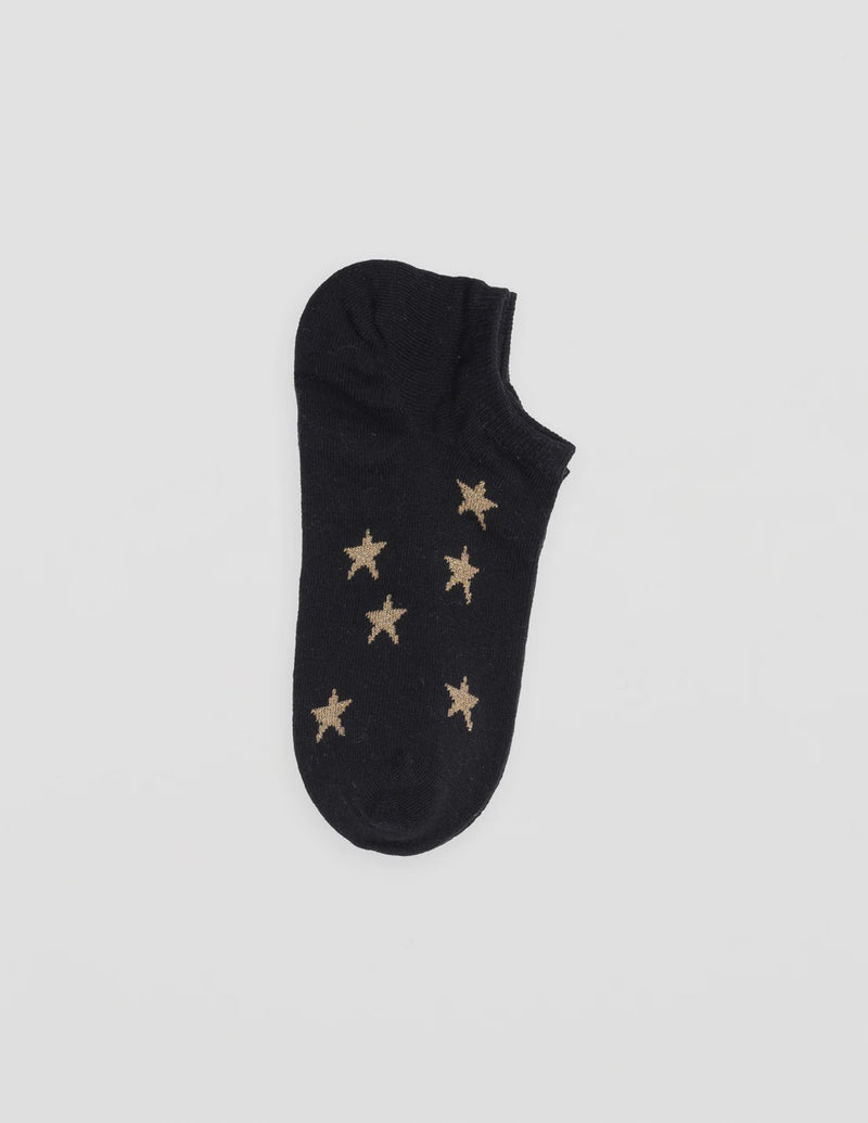S + G Socks - Black With Gold Stars
