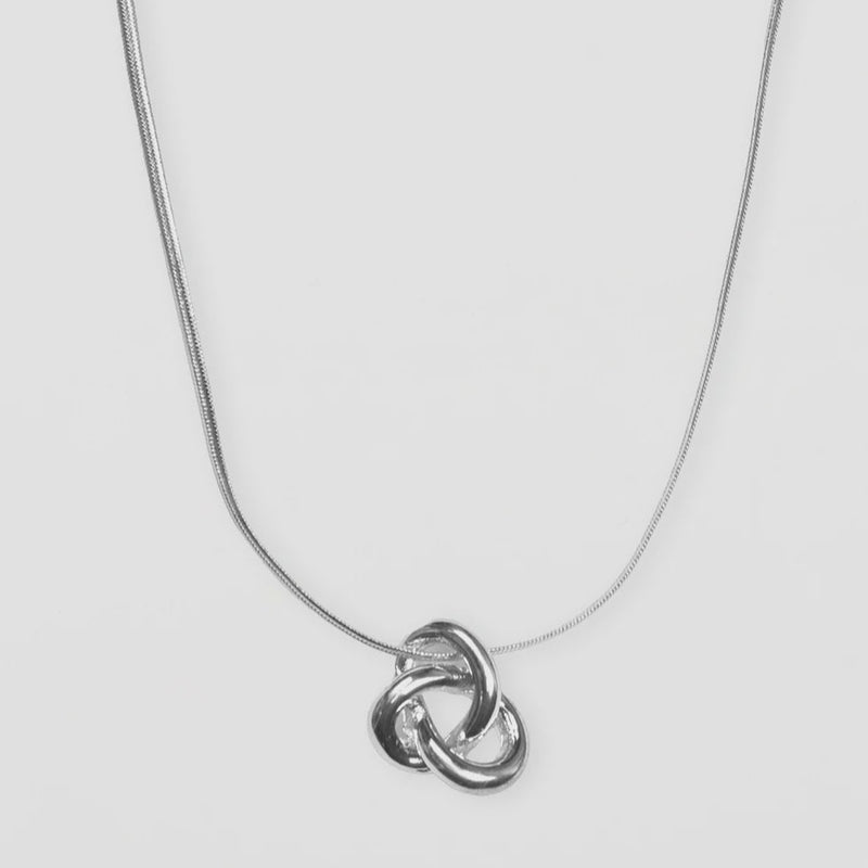 Large  Silver Knot Necklace