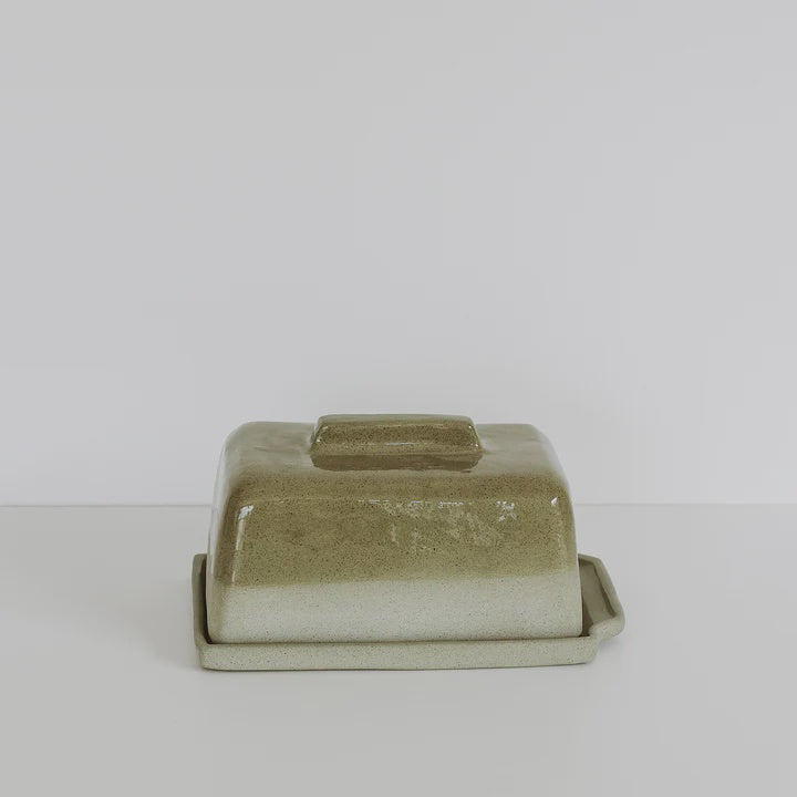 Ceramic Butter Dish - Sage