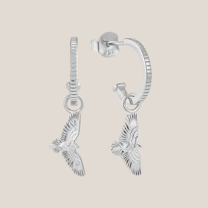 Soar Hoop Earrings - Silver